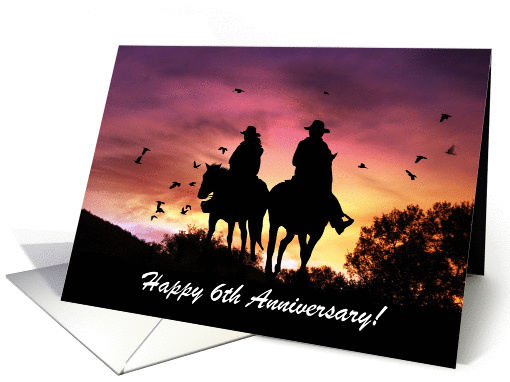 Cowboy and Cowgirl 6th Anniversary card (1265124)