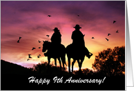 Cowboy and Cowgirl 9th Anniversary card