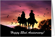 Cowboy and Cowgirl 22nd Anniversary card