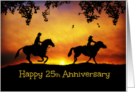 Cowboy and Cowgirl 25th Anniversary card