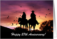 Cowboy and Cowgirl 27th Anniversary Country Western card