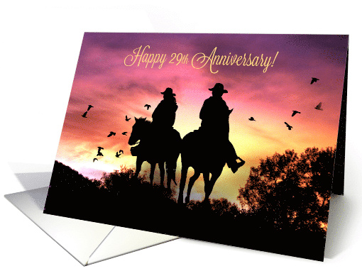 Cowboy and Cowgirl 28th Anniversary card (1265440)