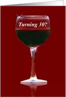 Red Wine 30th Happy Birthday card