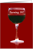 Red Wine 59th Happy Birthday card