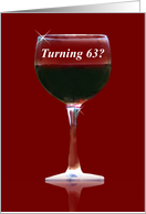 Red Wine 63rd Happy Birthday card
