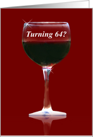 Red Wine 64th Happy Birthday card