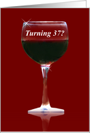 Red Wine 37th Happy Birthday card
