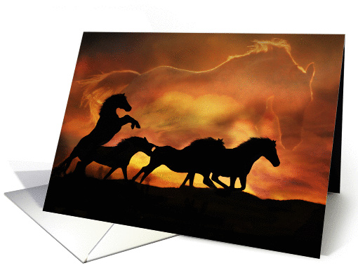 Wild Horses Happy Birthday card (1277424)