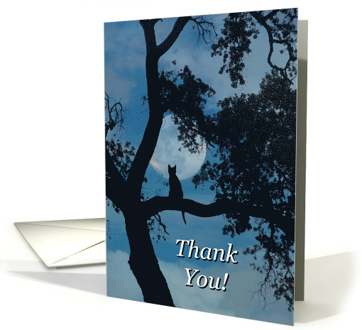 Thank you Veterinarian Cat in Tree and Moon card (1279152)