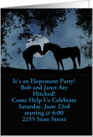 Two Horses in Moonlight elopement Party Invitation card