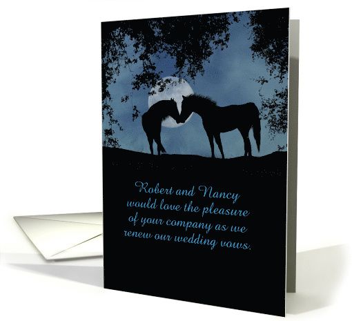 Two Horses in Moonlight Vow Renewal Customized card (1303134)