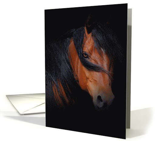 Thinking about you Beautiful Horse Art card (1303974)