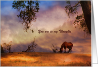 Sympathy Card With Horse and Sunset Customize-able card