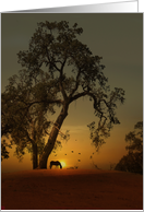 Hope Horse and Oak Tree Sunrise card