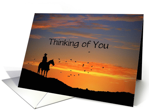 Horse and Cowboy in the Sunset Thinking of You card (1307688)
