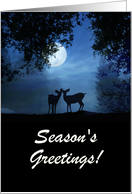 2 Deer Moonlight Season’s Greetings Customizable card