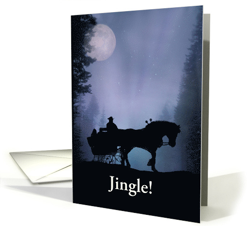 Horse Drawn Sleigh Ride Jingle Christmas Card customize card (1310154)