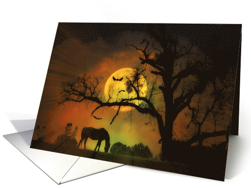 Horse With Moon Happy Halloween card (1310370)