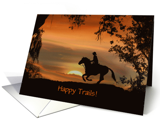 Cowboy Happy Trails Congratulations on your Retirement Customize card