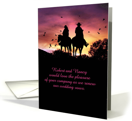 Vow Renewal Cowboy and Cowgirl Western Invitation Customize card