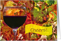 Thanksgiving Wine Cheers Customizable card