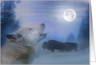 Spirit of Peace Wolf and Buffalo Christmas Holiday card