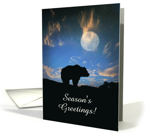 Season's Greetings Bear and Moon Customizable card (1313098)