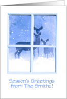 Deer Family Season’s Greetings Customizable with Your Family Name card