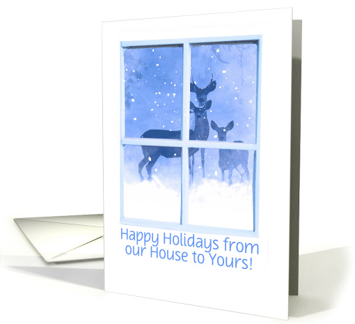 Deer Family Happy Holidays Customizable card (1313162)