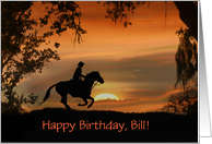 Cowboy Custom Name Happy Birthday Card