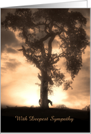 Sepia Sympathy Horse and Oak Tree Customize card