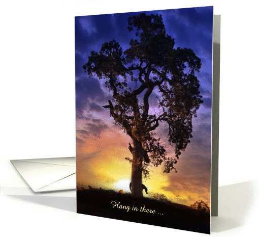 Horse and Oak Tree Hang in There Customize card (1313460)