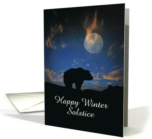 Happy Winter Solstice Bear and Moon Customize card (1313792)