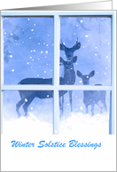 Happy Winter Solstice Dear in Window Customize card