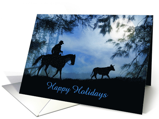 Holiday Cowboy and Steer Business for Vendors Customize card (1313822)