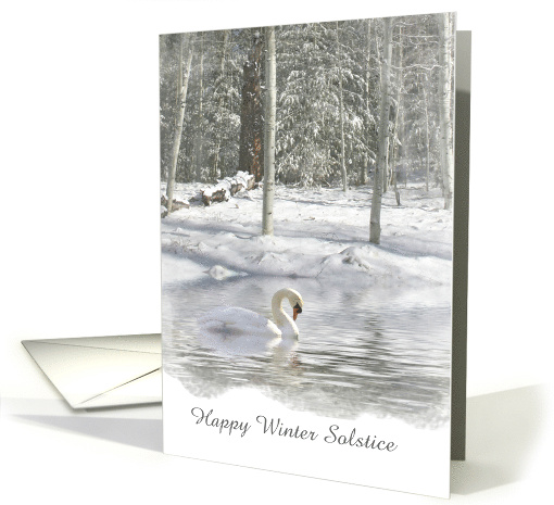 Winter Solstice Snow Swan Customizable card (1313894)