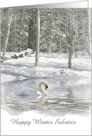 Winter Solstice Snow Swan Customizable card
