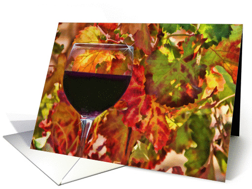 Thanksgiving Fall Wine and Vineyard card (1314668)