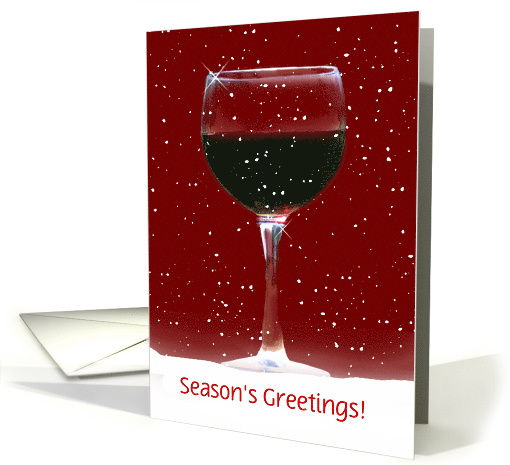 Season's Greetings Red Wine In Snow Customize card (1331472)