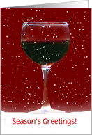 Season’s Greetings Red Wine In Snow Customize card