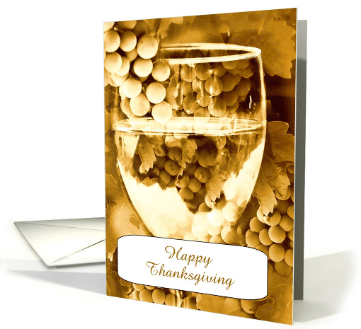 Happy Thanksgiving Antiuqed Wine and Vineyard Customize card (1331478)