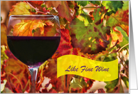 Fall Colors Wine Birthday Card