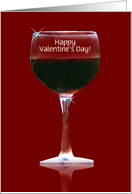 Red Wine Funny Happy Valentines Day Customize card
