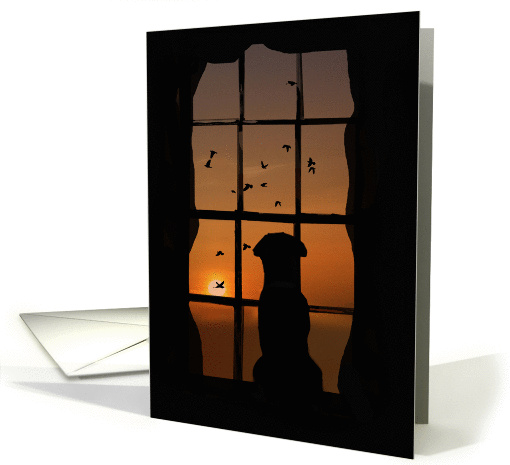 Missing you dog in window card (1335406)