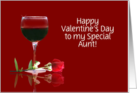 Red Wine and Red Rose Customizable Valentine’s Day Card for Aunt card