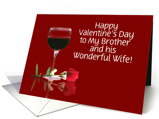 Red Wine & Rose Customizable Valentine's Day Card for... (1347528)