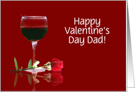 Red Wine & Rose Customizable Valentine’s Day Card for Dad card