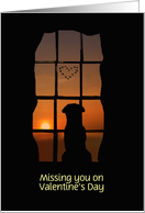 Missing you Dog in the Sunset Happy Valentine’s Day Card Customizable card