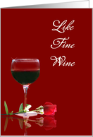 Red Wine and Rose Customizable Thank You card