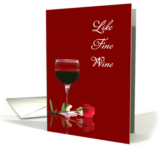 Red Wine and Rose Customizable Birthday card (1348052)